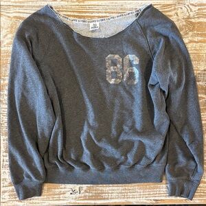 PINK Victoria's Secret Charcoal Off-The-Shoulder Neck Sweater